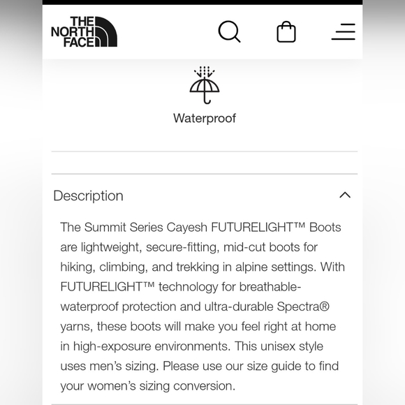 The North Face Summit Series Cayesh FUTUREFLIGHT boots. - Picture 6 of 10